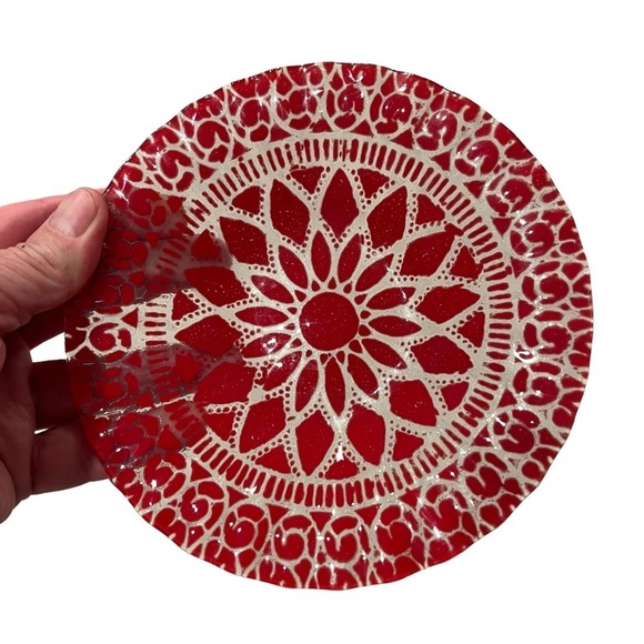 Sydenstricker Red Fused Glass 6” Trinket Dish - Picture 4 of 10